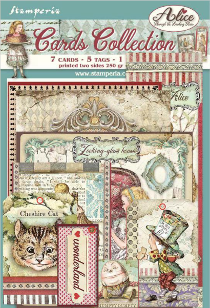 Stamperia-kaartencollectie - Alice door het kijkglas